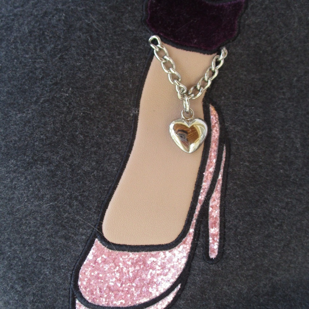 Sondra Roberts Squared Tote Sparkly Heels Anklet